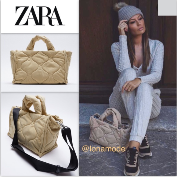Zara Bags Zara Quilted Shopper Bag Sandy Brown Poshmark